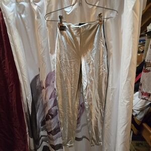 Metallic Silver Women's Leggings